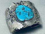 Monster Museum Vintage Native American Navajo Old Morenci Turquoise Sterling Silver Bracelet-Nativo Arts