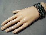 Native American One Of The Best Early Vintage Zuni Snake Eyes Turquoise Sterling Silver Bracelet-Nativo Arts