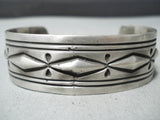 Exceptional Vintage Navajo Sterling Silver Bracelet Native American Old-Nativo Arts