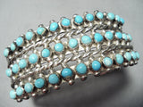 Early Vintage Native American Zuni Snake Eyes Turquoise Sterling Silver Bracelet Cuff-Nativo Arts