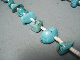 Impressive Vintage Navajo Turquoise Sterling Silver Necklace Old Native American-Nativo Arts