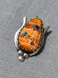 Beautiful Vintage Native American Navajo Orange Spiny Oyster Sterling Silver Pendant-Nativo Arts
