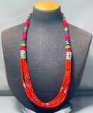 Authentic Singer Native American Navajo Coral Turquoise Sterling Silver Necklace-Nativo Arts