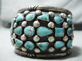 Museum Wide Vintage Native American Navajo Turquoise Sterling Silver Bracelet-Nativo Arts