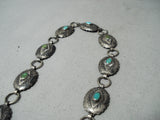 Amazing Vintage Native American Navajo Cerrillos Old Kingman Turquoise Silver Concho Belt-Nativo Arts