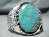 Enormous Navajo Native American Royston Turquoise Sterling Silver Bracelet-Nativo Arts