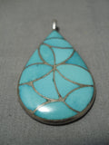 Important Orlinda Natewa Turquoise Sterling Silver Native American Pendant-Nativo Arts