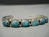 Rare Vintage Native American Navajo Spiderweb Turquoise Sterling Silver Bracelet Old-Nativo Arts