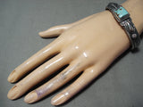 Important Vintage Native American Navajo Gary Reeves #8 Turquoise Sterling Silver Bracelet-Nativo Arts
