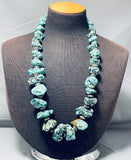 285 Gram Chunky Turquoise Vintage Native American Navajo Sterling Silver Necklace-Nativo Arts