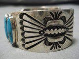 Roy Begay Vintage Native American Navajo Torpedo Turquoise Sterling Silver Bracelet Cuff-Nativo Arts