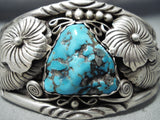 Ann Miller Vintage Native American Navajo Sleeping Beauty Turquoise Sterling Silver Bracelet-Nativo Arts