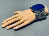 One Of The Best Ever Native American Navajo Lapis Sterling Silver Bracelet-Nativo Arts