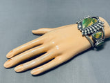 Native American Important Vintage Santo Domingo Green Turquoise Sterling Silver Bracelet-Nativo Arts