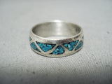 Marvelous Vintage Navajo Turquoise Sterling Silver Ring Native American Old-Nativo Arts