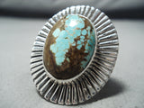 Excellent Navajo Native American 8 Turquoise Sterling Silver Ring-Nativo Arts