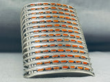 14 Story Tall Coral Native American Zuni Sterling Silver Bracelet-Nativo Arts
