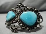 Very Rare Robin's Egg Turquoise Vintage Native American Navajo Sterling Silver Bracelet Old-Nativo Arts
