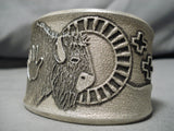 So Heavy!! Vintage Navajo Sterling Silver Native American Bracelet Cuff-Nativo Arts