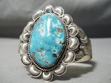 Substantial Vintage Native American Navajo Gilbert Turquoise Sterling Silver Bracelet-Nativo Arts