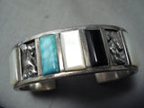 Native American Very Rare Vintage Navajo Carico Lake Turquoise Sterling Silver Bracelet-Nativo Arts