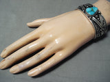 Albert Jake Important Native American Navajo Turquoise Sterling Silver Bracelet-Nativo Arts
