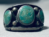 Marvelous Vintage Native American Navajo Cerrillos Turquoise Sterling Silver Ring-Nativo Arts