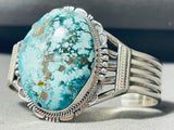 One Of The Best Native American Navajo Ice Blue Turquoise Sterling Silver Bracelet-Nativo Arts