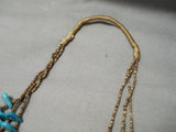 Exceptional Vintage Navajo Turquoise Teardrop Native American Necklace-Nativo Arts