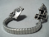 Rare San Francisco Vintage Native American Navajo Sterling Silver Football Watch Bracelet-Nativo Arts