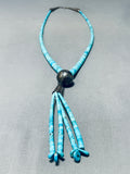 Native American Majestic Longer Vintage Santo Domingo Turquoise Heishi Sterling Silver Necklace-Nativo Arts