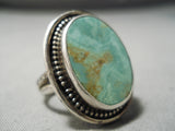 Outstanding Vintage Native American Navajo Royston Turquoise Sterling Silver Ring Old-Nativo Arts