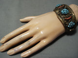 Rare Vintage Native American Navajo Justin Morris Spiderweb Turquoise Sterling Silver Bracelet-Nativo Arts