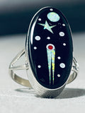 Comet Outer Space Native American Navajo Sterling Silver Opal Ring-Nativo Arts