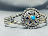 Fascinating Native American Navajo Sleeping Beauty Turquoise Sterling Silver Bracelet Signed-Nativo Arts