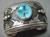 One Of Biggest Vintage Native American Navajo Thomas Singer Turquoise Sterling Silver Bracelet-Nativo Arts