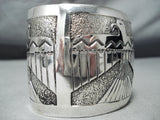 Tremendous Navajo Sterling Silver Thunderbird Bracelet Native American-Nativo Arts