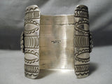 One Of The Craziest Biggest Native American Navajo Al Sanchez Sterling Silver Coin Bracelet-Nativo Arts