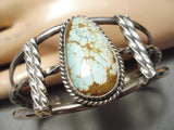 Opulent Natural #8 Turquoise Vintage Native American Navajo Sterling Silver Bracelet Old-Nativo Arts