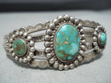 High Grade Vintage Native American Navajo Royston Turquoise Sterling Silver Bracelet Old-Nativo Arts