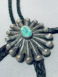 Outstanding Vintage Native American Navajo Royston Turquoise Sterling Silver Bolo-Nativo Arts