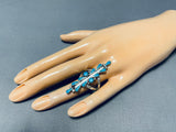 Outstanding Vintage Native American Zuni Turquoise Sterling Silver Ring-Nativo Arts