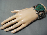 Massive Vintage Native American Navajo Royston Turquoise Sterling Silver Bracelet Old-Nativo Arts