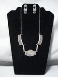 Native American Intricate Vintage Zuni Neelde Turquoise Sterling Silver Necklace-Nativo Arts