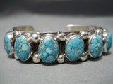 Rare Vintage Native American Navajo Carico Lake Turquoise Sterling Silver Bracelet Cuff-Nativo Arts