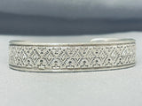 60+ Gram Highly Detailed Native American Navajo Sterling Silver Bracelet-Nativo Arts