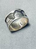 Horse In The Desert Vintage Native American Navajo Sterling Silver Ring-Nativo Arts