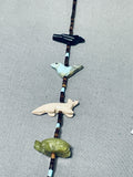 Expressive Grizzly Native American Navajo Turquoise Sterling Silver Necklace-Nativo Arts