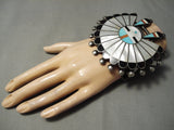 One Of The Biggest Ever Vintage Native American Zuni Turquoise Coral Sterling Silver Bracelet-Nativo Arts