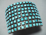 Best Vintage Native American Zuni Turquoise Square Sterling Silver Bracelet-Nativo Arts